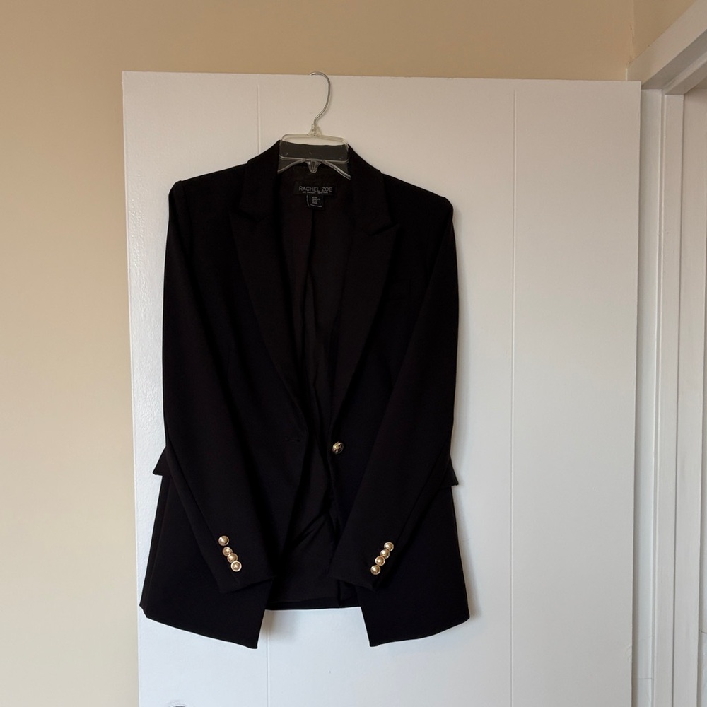 Fashion Nova Elegant Black Blazer with Gold Accents
